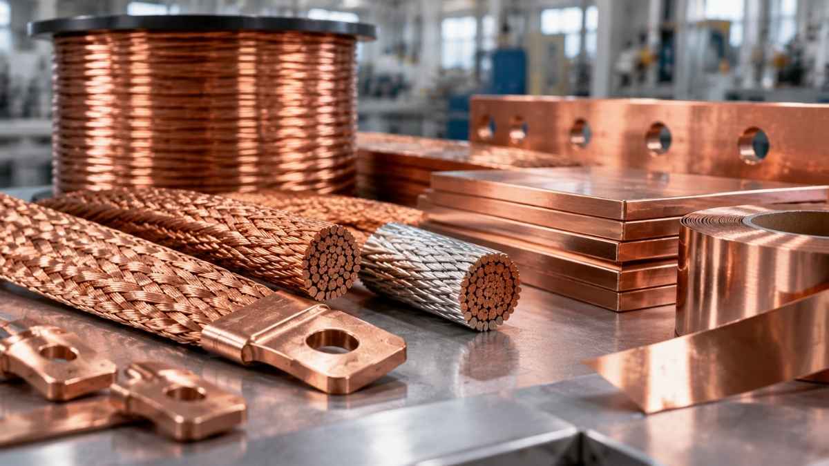 Cobre C1100 Cu-ETP en trenzas flexibles, conductores y componentes eléctricos industriales
